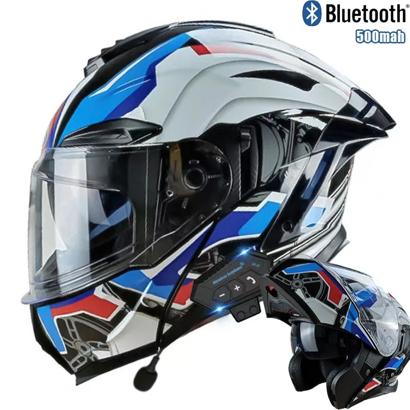 Flip up Motorcycle Helmet With - Full Face Motorcycle Helmet With Bluetooth 评论和价格
