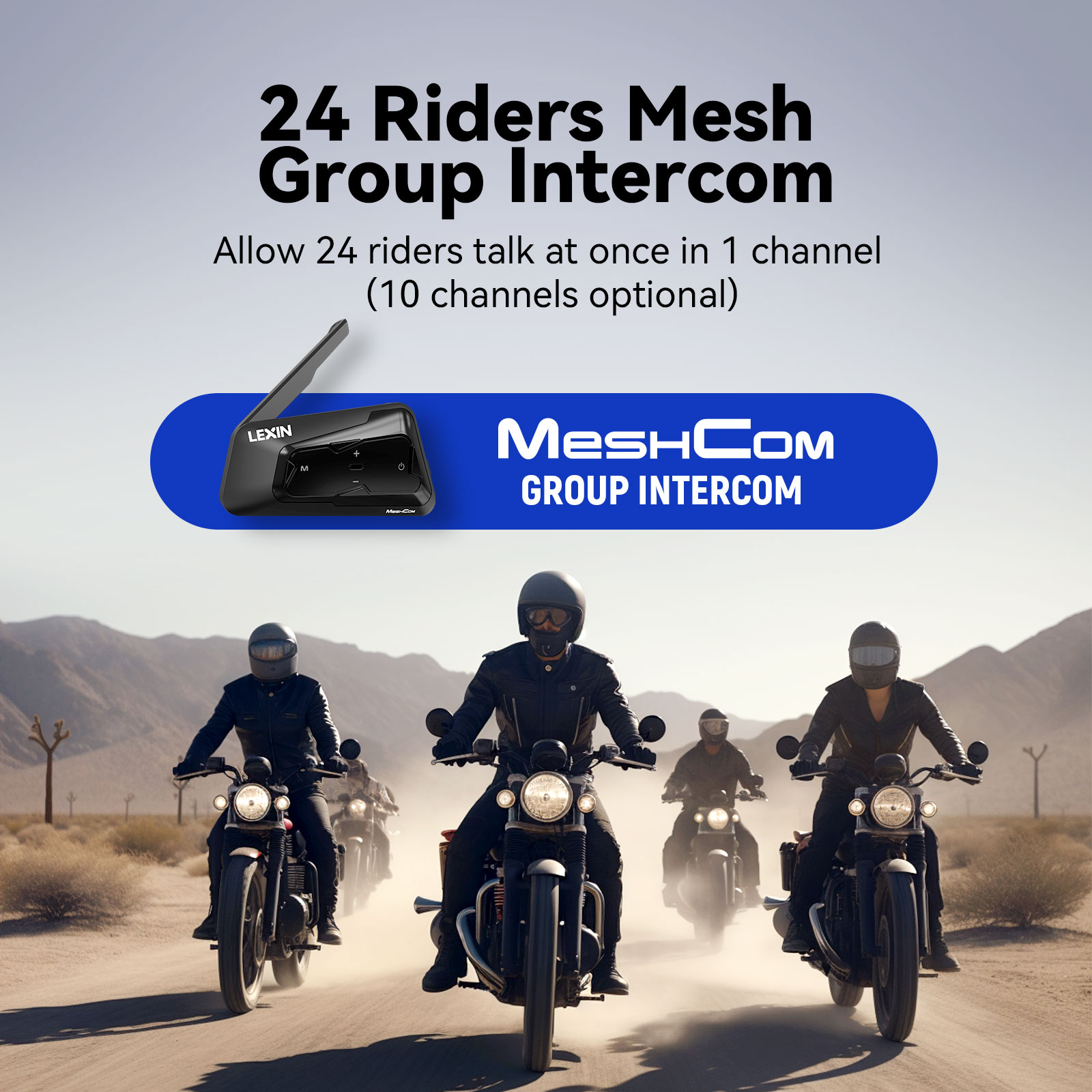 LEXIN-MeshCom Motorcycle MESH& - Full Face Motorcycle Helmet With Bluetooth 评论和价格