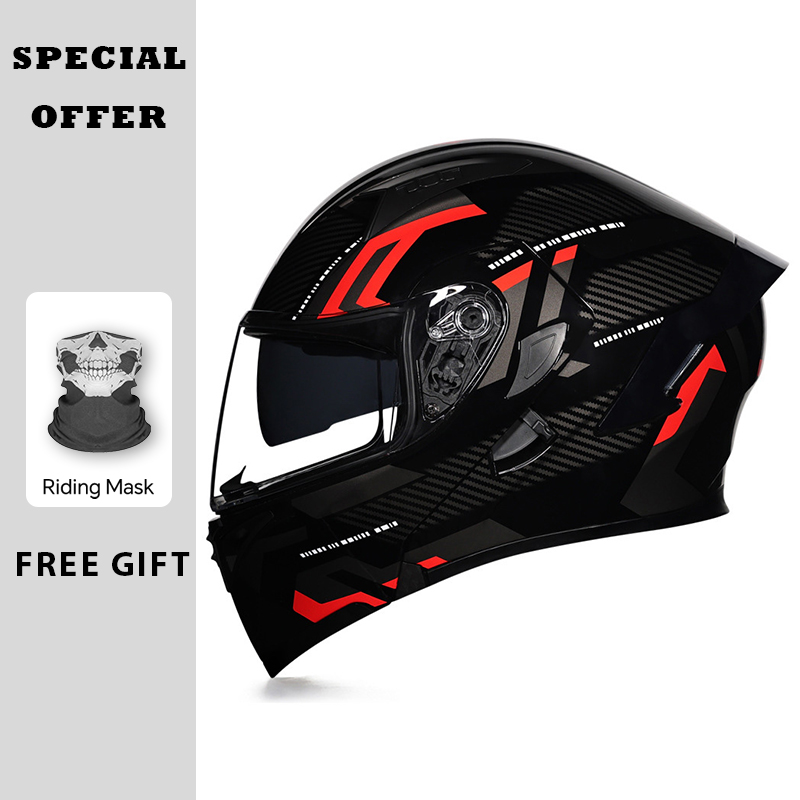 DOT Approved Motorcycle Flip U - Dual Visor Motorcycle Racing Helmet 评论和价格